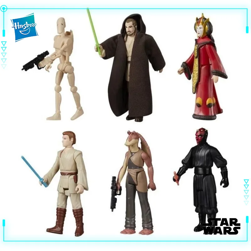 Hasbro Original véritable Star Wars la ménace fantôme reine Amidala Qui-Gon Jinn pot Binks 9.5 cm assemblage modèle jouet figurine d'action