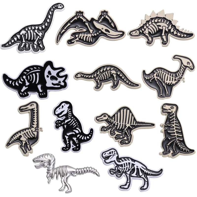 Ancient Dinosaur Enamel Pins Cartoon Dino Cute Brooches Lapel Badge Vintage Retro Jewelry Accessories Backpack Clothes Pin Gift