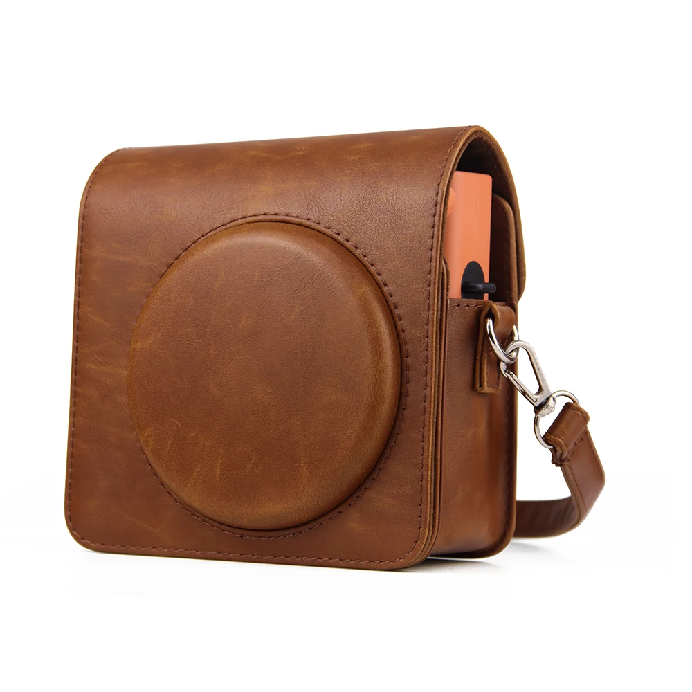 

Для Fuji Instax SQUARE SQ1 Сумка из искусственной кожи с плечевым ремнем Костюм Мгновенная пленочная фотокамера Черный/Золотой Плечо