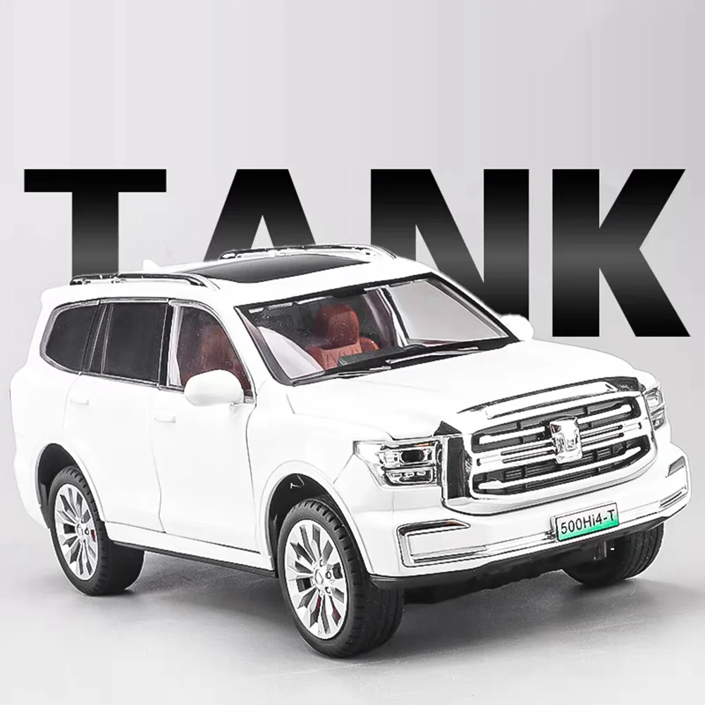1:24 Tank 500 Toonaangevend Ideaal L9 Speelgoedauto's Modellen Wiel Terugtrekvoertuig Licht Geluid Miniatuur Off-road Interactief speelgoed voor kinderen