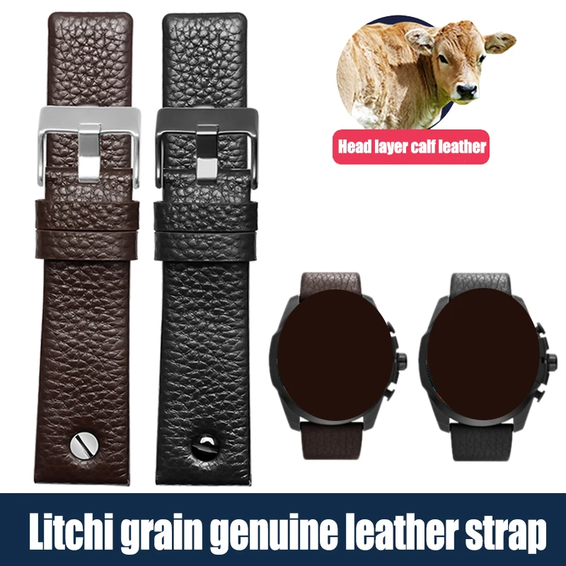 

Genuine Leather Watchband 24mm 26mm 28mm 30mm Bacelet For Diesel DZ7371 DZ7257 DZ7348/4323/1657/4318 Men Watch Strap Accessorie