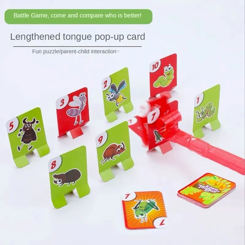 Masque de lézards amusant, jouet anti-langue de grenouille TikTok, même jeu de cartes à deux joueurs, jouets interactifs de bureau, jeux de fête Parent-enfant