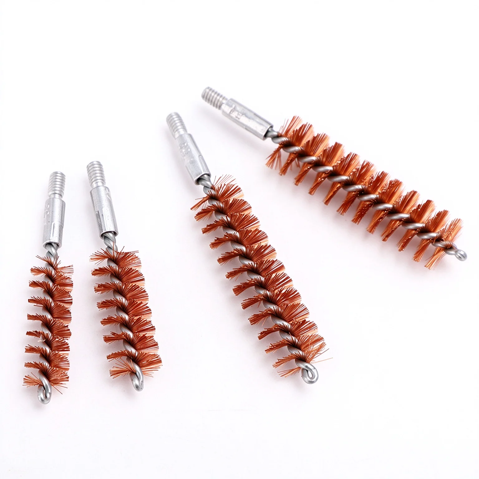Threaded Brass Wire Bore Brushes Assorted Sizes, Metal Tube Hole Cleaning Brush Set for Industrial, Firearm, Component Cleaning