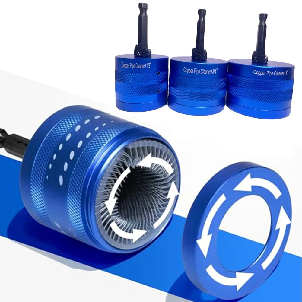 

1set Copper Pipe Cleaning Brush Set Pipe Cleaner For Plumbing Drains Vents HVAC Systems Electric Drills Tool Accessories