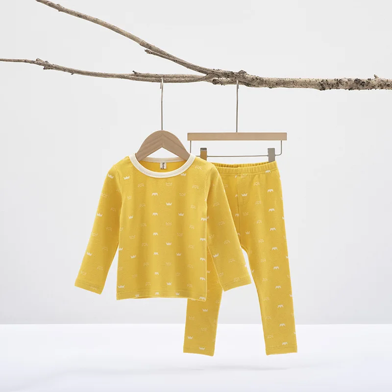 2024 Children's Autumn/Winter Cotton Matte Cartoon Pajama Two Piece Set image 3