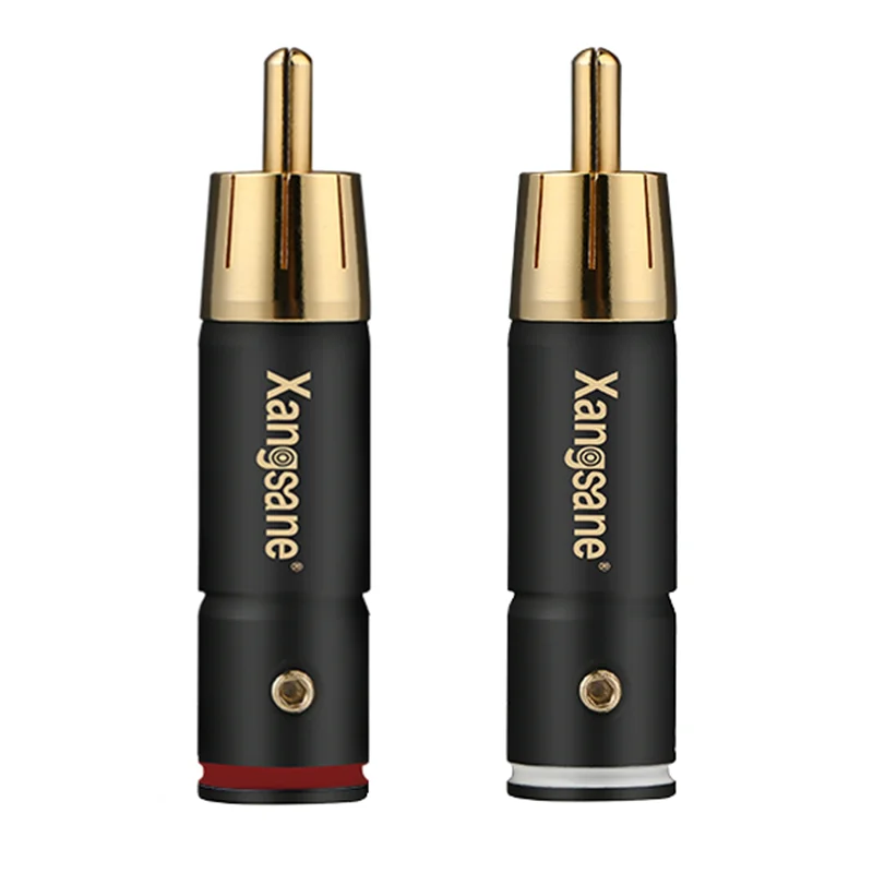 High Quality  RCA Plug Signal Line Connector 3u Gold Plated Copper DIY HiFi Audio Adapter 6mm 8mm