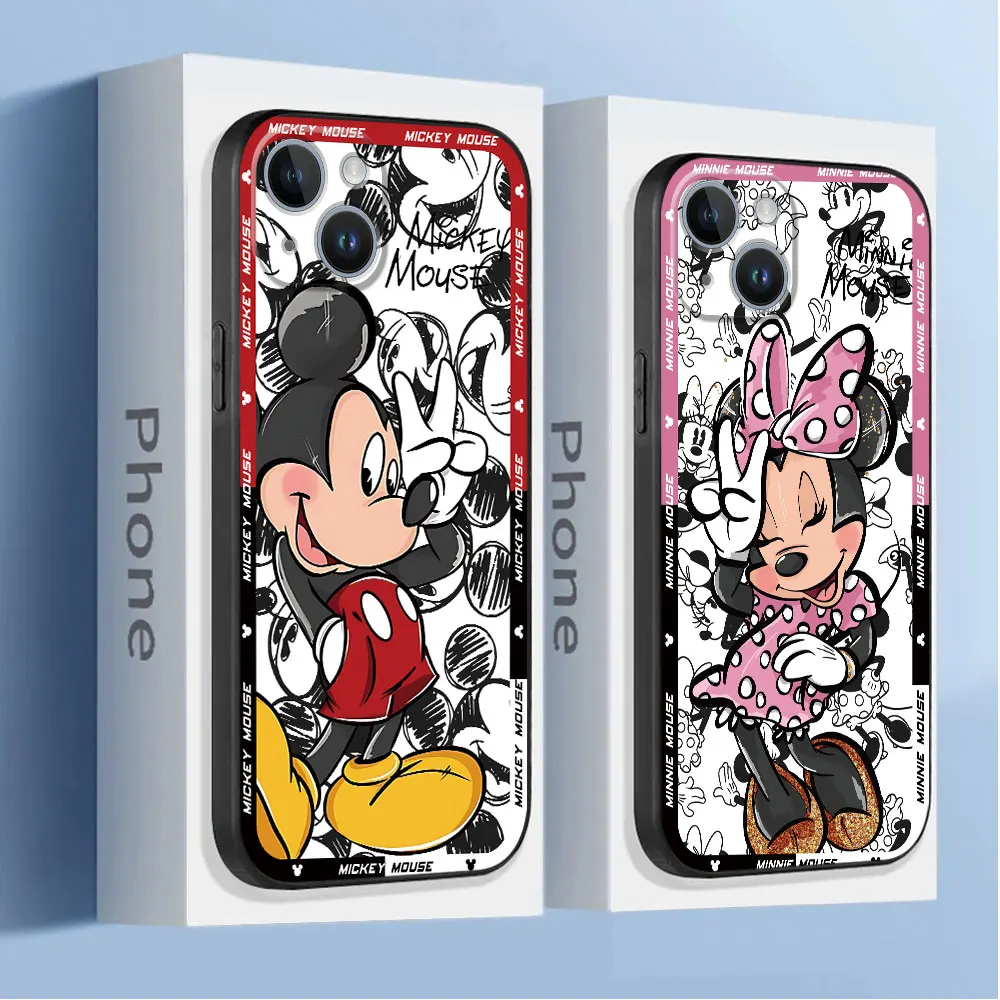 Cover Phone Case for Apple iPhone 8 12 Pro Max SE XS X XR 13 Mini 15 Plus 7 14 11 Pro Disney Mickey Minnie Mouse cute