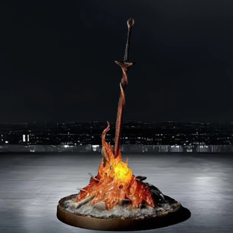22CM Dark Souls Action Figure Fire Glowing Sword LED ILLUMINATION Collection Model Toy