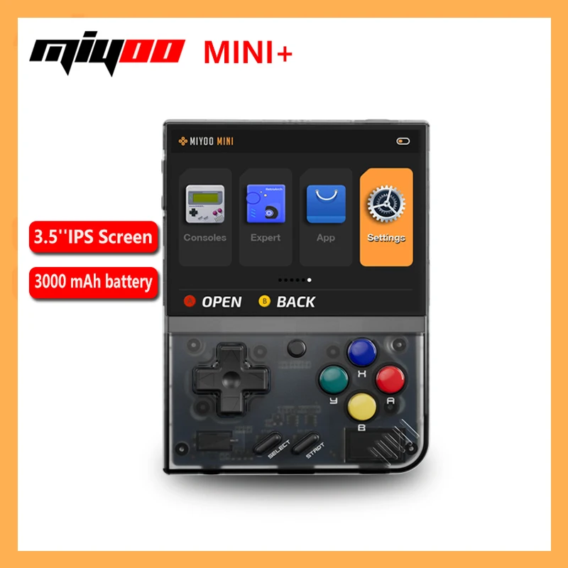 MIYOO Mini Plus Retro Game Console 3.5-inch IPS HD Screen Video Game Console Linux System Classic Handheld Children's Gift