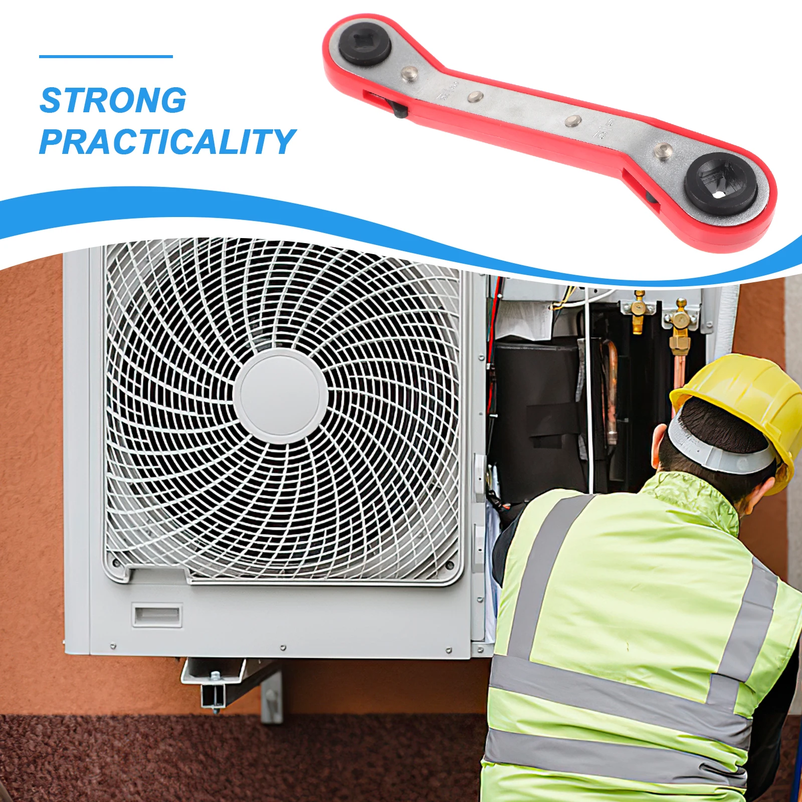 أدوات مفتاح التبريد ذات الوجهين صمام مكيف الهواء مفتاح ربط بسقاطة إصلاح التبريد Hvac تصعيد #5