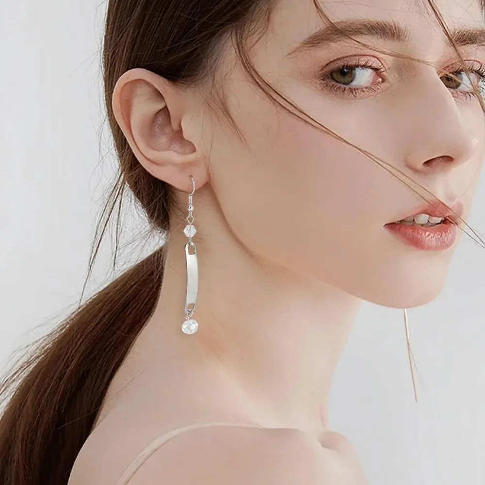 100 قطعة ختم علامة فارغة 34 مللي متر وصلة من الفولاذ المقاوم للصدأ موصل معدني قابل للنقش منحني ربط المعلقات المعلقات لمجموعة الأحذية #6