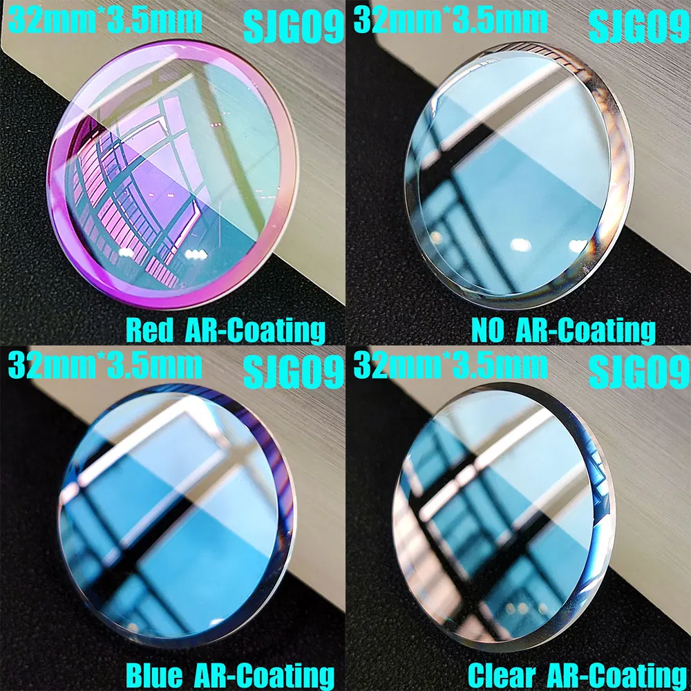 Sapphire glass Watch Repair Accessories 32mm*3.5mm Double Dome Watch Glass Blue/Red/clear AR coating 6105 6106 6119 6306 6309