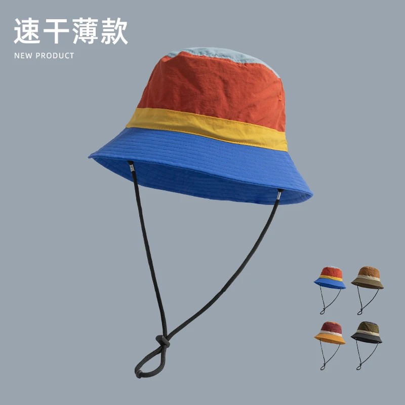 

Color Bucket Hat Women's Korean-Style Summer Quick-Drying Outdoor Camping Mountaineering Sun Hat Sun-Proof Basin Hat Men