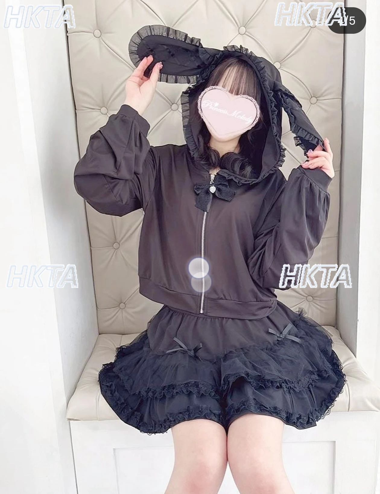 

Japanese Style Subculture Sweet Cute Cartoon Bow Long Sleeve Chiffon Short Tops Summer Thin Hoodie Black Thin Sweatshirt Women