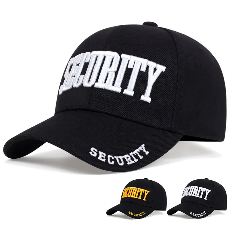 Gorra de béisbol con bordado de letras de seguridad, sombrero de papá para hombre de EE. UU., sombreros Snapback ajustables, Gorras de camionero de Hip hop para hombre adulto, Gorras