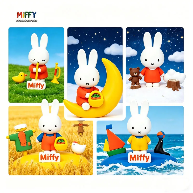 Miffy Seasons Companion A Variety of Styles for Sailing Beach and Autumn Harvest Vinyl Face Blind Box Phone Stand Desk Decor