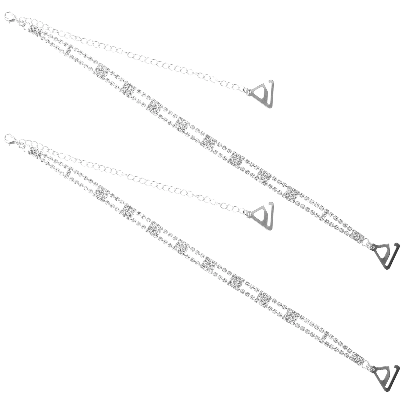 

Rhinestone Bra Decorative Metal Chain Replacement Bra Straps Silver 1 8 Hooks Replacement Shoulder Straps for Women Dress