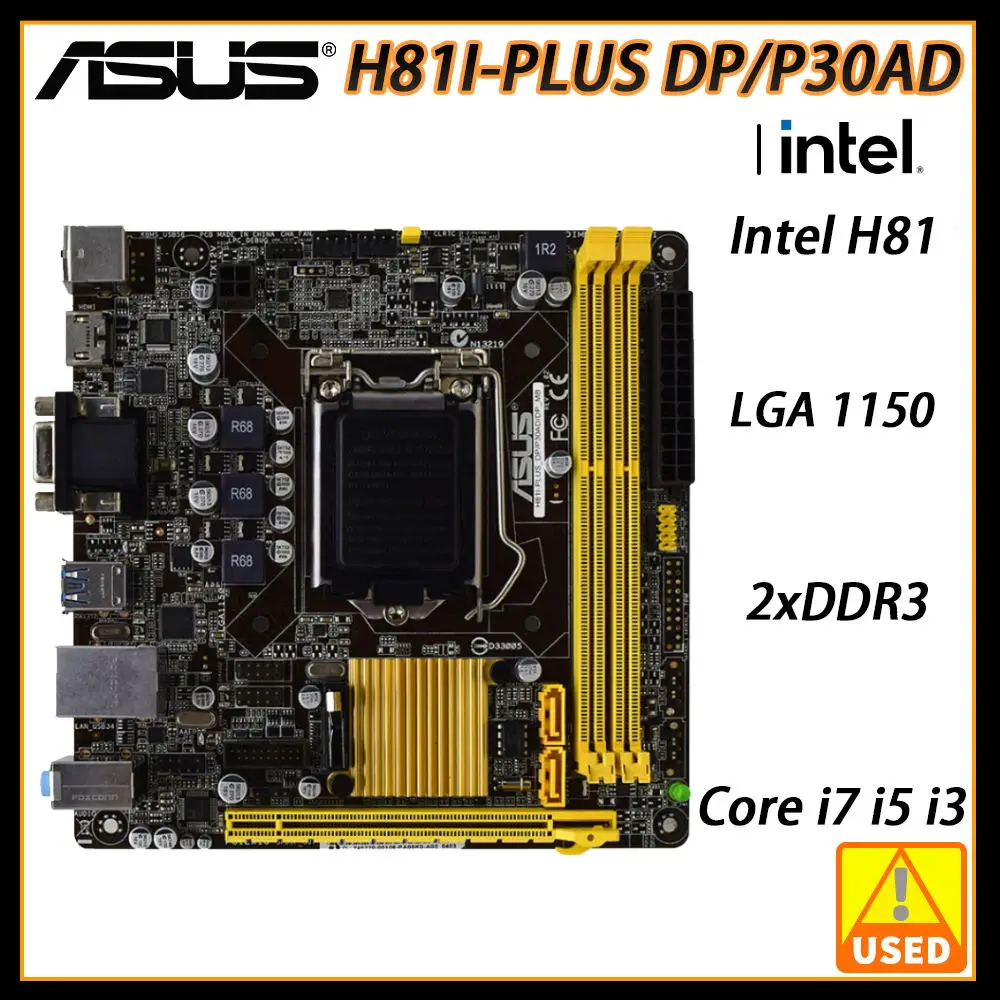 

Материнская плата ASUS H81I-PLUS_DP/P30AD/DP_MB LGA 1150 Socket поддержка процессора Intel 22 нм Core i7 i5 i3 Celeron H81 б/у