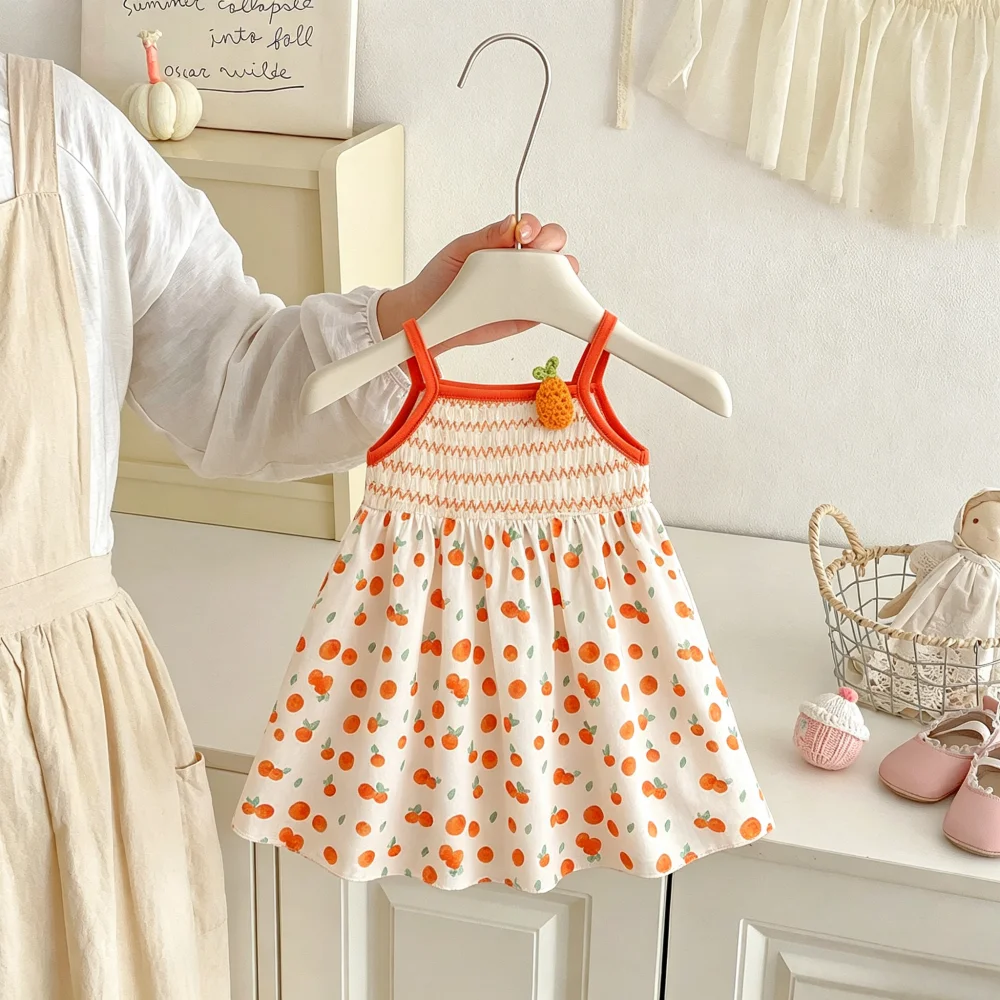 Girls' Dress Summer Fruit Cotton Suspender Baby Girls' Dress Cute Beach Baby Dress Baby Girl Clothing
