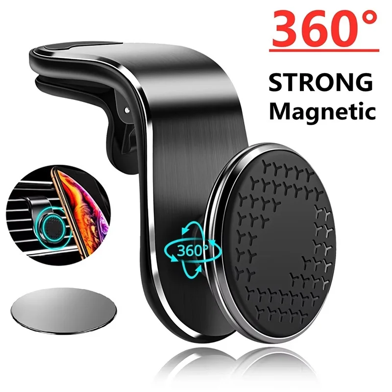 Magnetische Auto-Handyhalterung für Lüftungsschlitze, Smartphone-Clip, 360°-Drehung, Handyhalterung, GPS-Handyständer für iPhone, OPPO