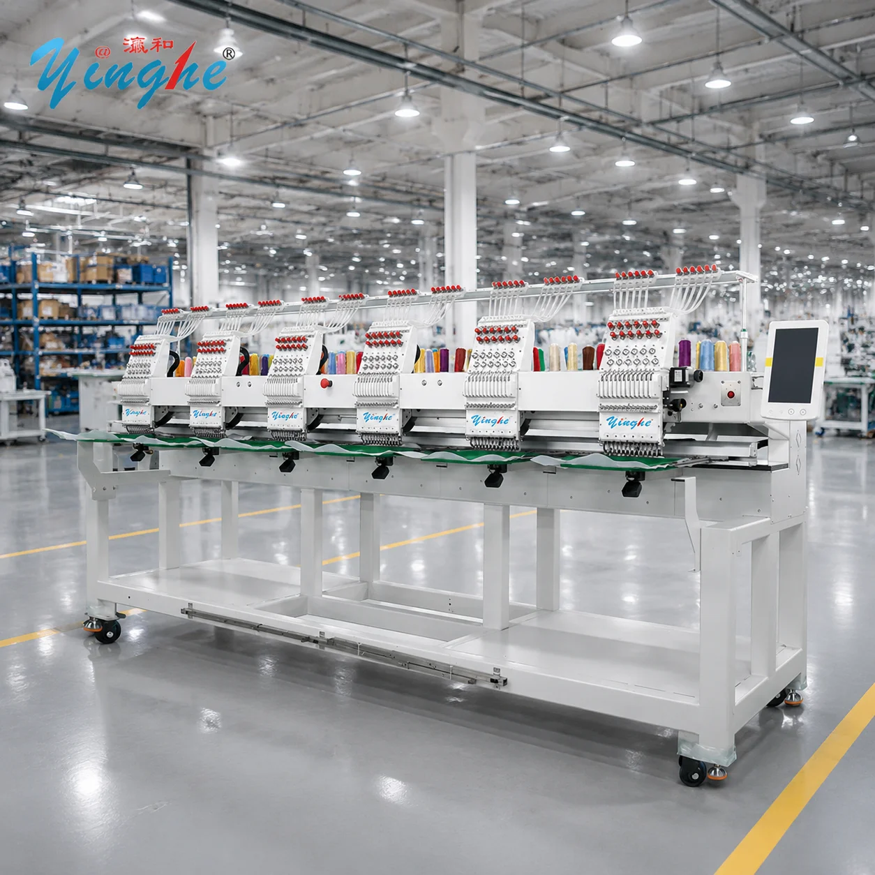 6 Head Automatic Computerized Embroidery Machine Commercial Textile Embroidery Machine 500x450mm Working Area