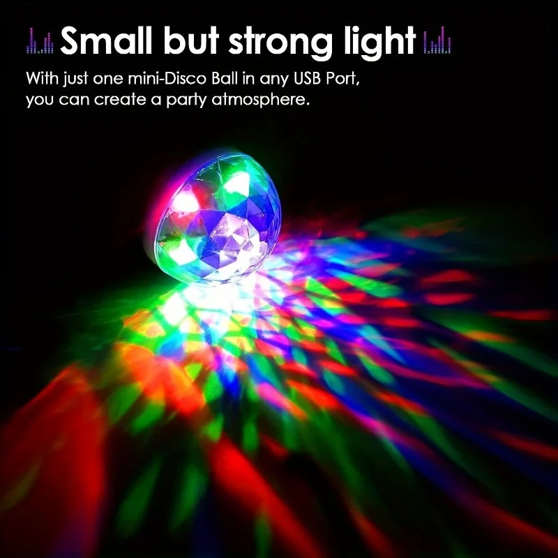 Portable USB Multi-Color LED Disco Light - Sound-Activated, Perfect for camping Parties, Clubs, and Pools led light