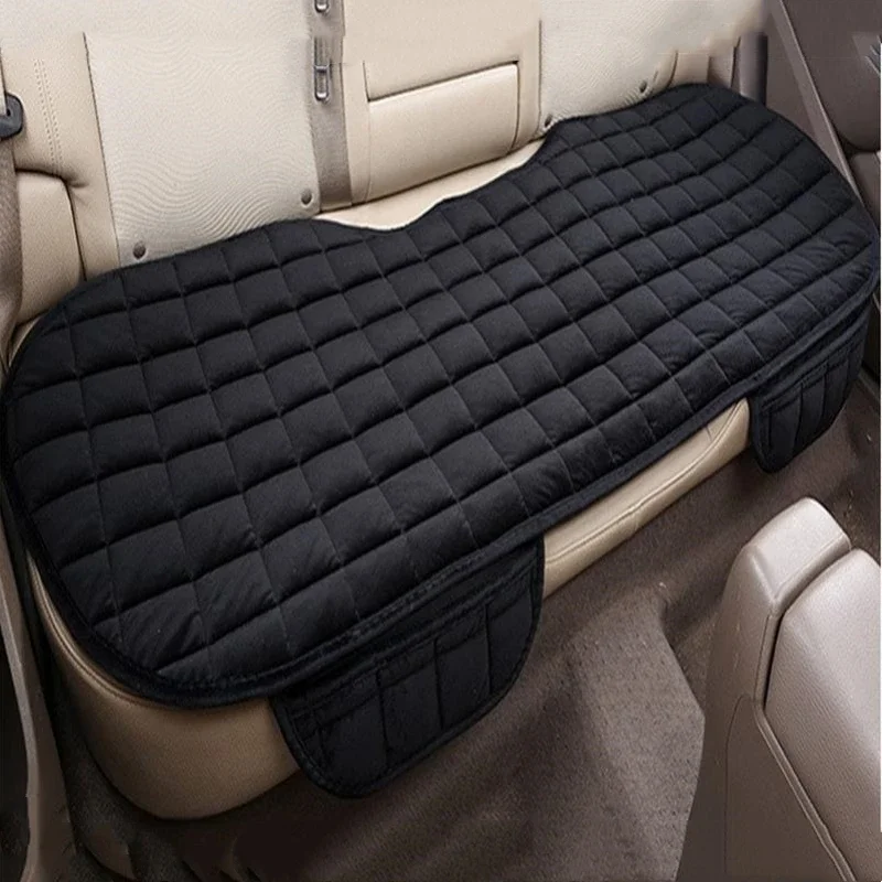 Universal Car Rear Seat Cushion Soft Plush Plaid Thickened Warm Pad for Car, SUV, and Truck Protectors Anti Scratch Pad