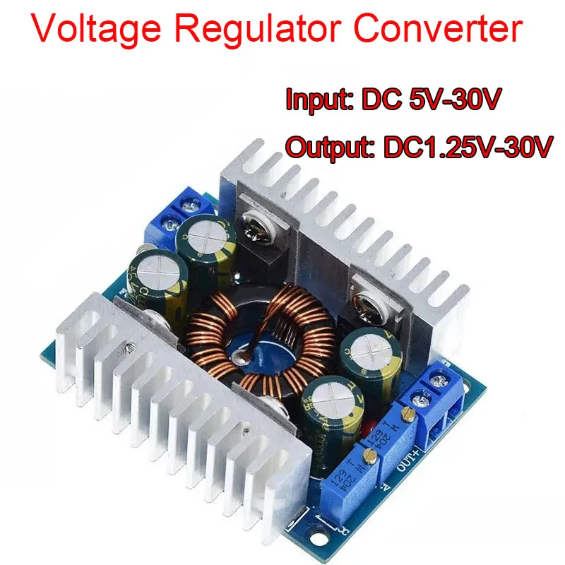 DC 5-30V to 1.25-30V 8A Automatic Step UP/Down Solar Storage Battery LED Light Voltage Regulator Module Charger Power Converter