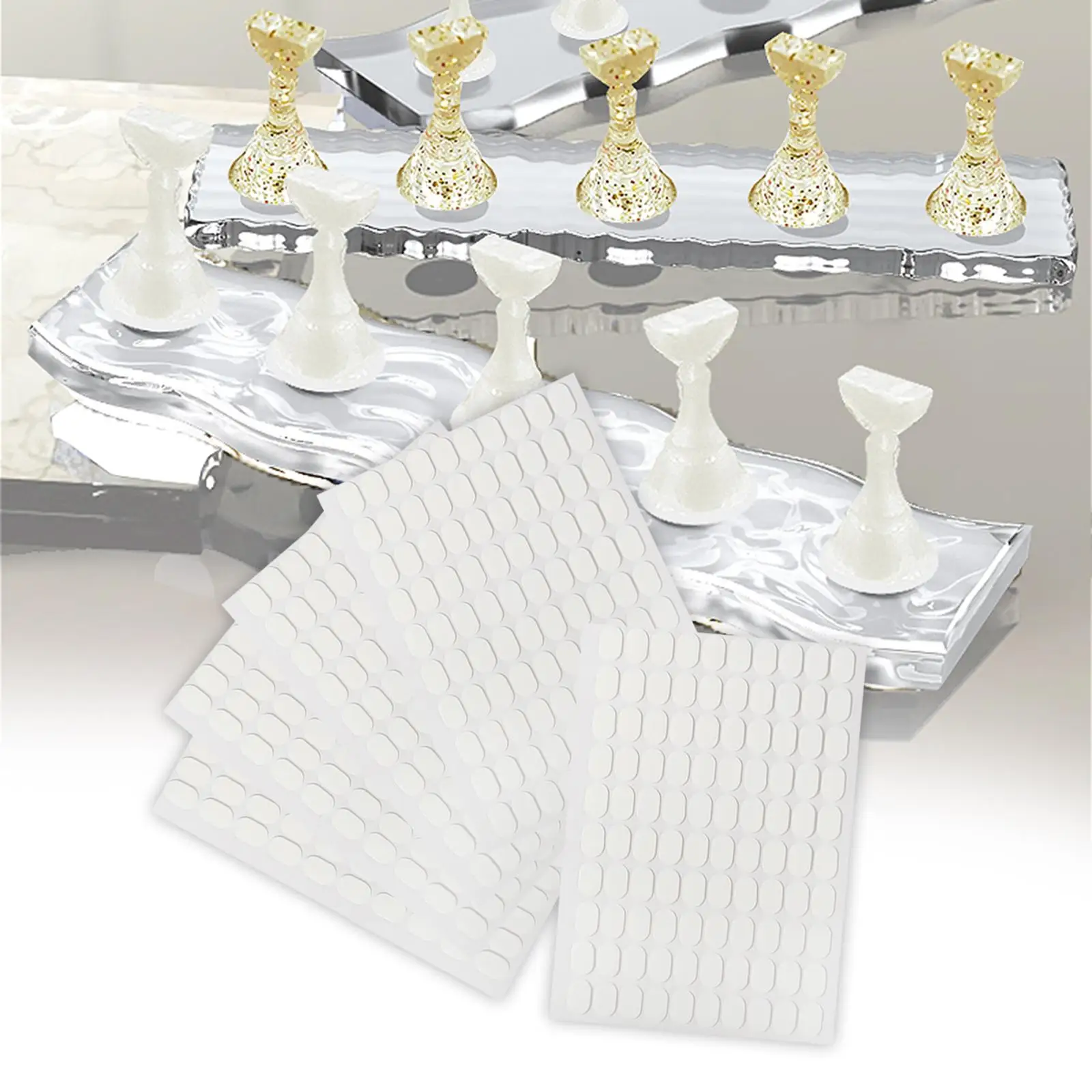 Ruban de montage Double face à pression sur les onglets collants pour ongles, outil de manucure transparent pour pratiquer le support des ongles et une utilisation en Salon