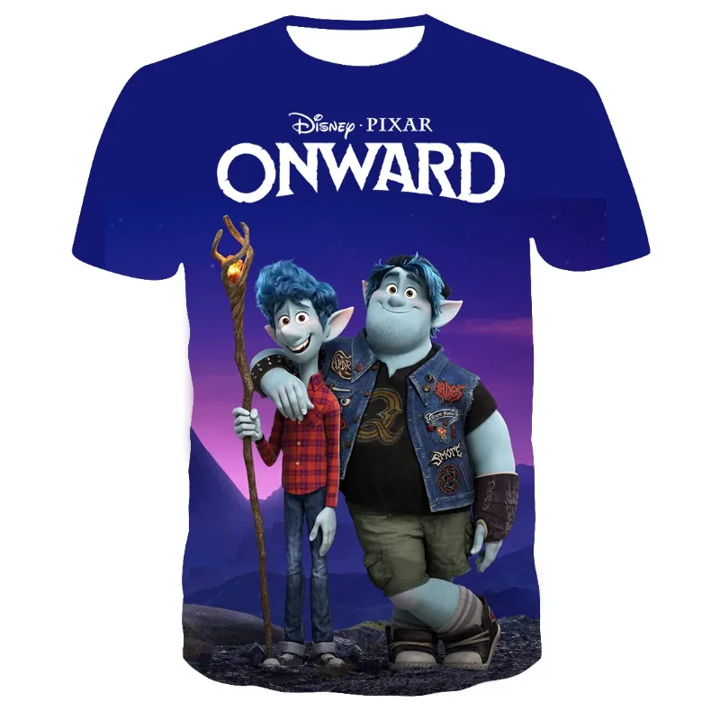 New Disney Anime Onward 3D Print T-shirt Cute Cartoon Boys Girls Short Sleeves Tops Hip Hop Harajuku Unisex Oversized T Shirt