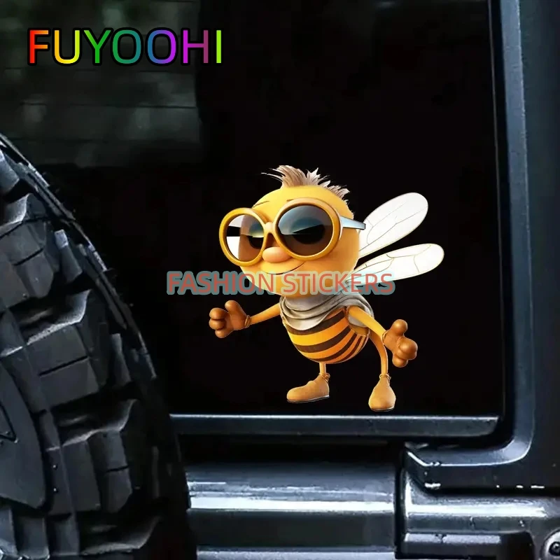 

FUYOOHI Fashion Stickers Waterproof Cartoon Bee Vinyl Decals - Adhesive, Semi-Matte Sticker for Cars & Motorcycles, Space-Themed