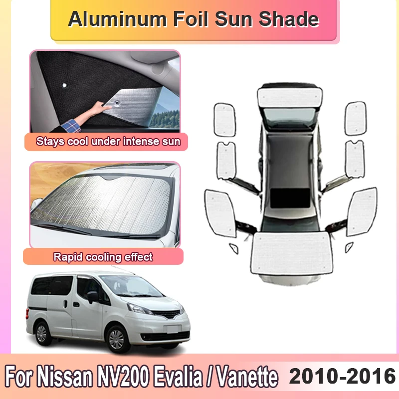 Auto Accessories For Nissan NV200 Evalia Vanette 2010-2016 Full Privacy Window Visors Windshield Curtain Anti-UV Windows Covers