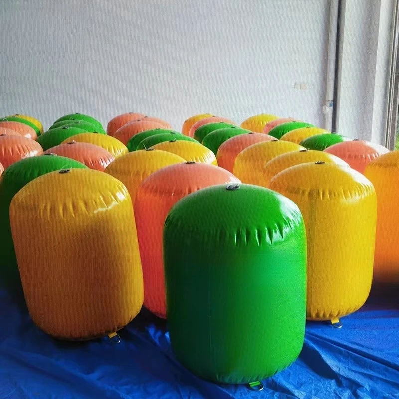 Airtight floating inflatable tube colorful cylinder liner water buoy