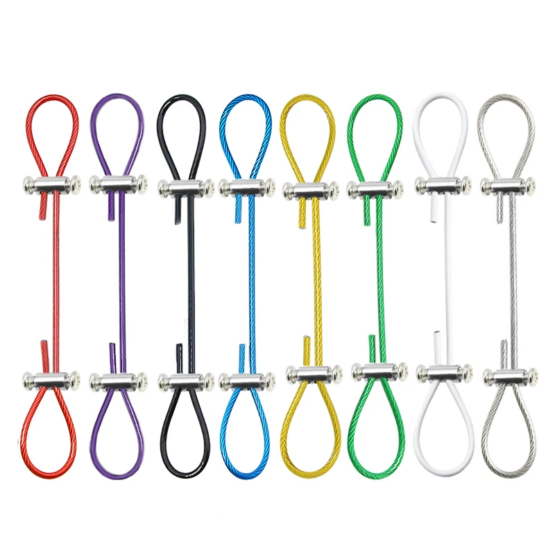 4 Pieces of 2mm Adjustable PVC Cable Rope Kit, Cable Fastener That Can Hang Advertising Boards, Pictures, and Paintings