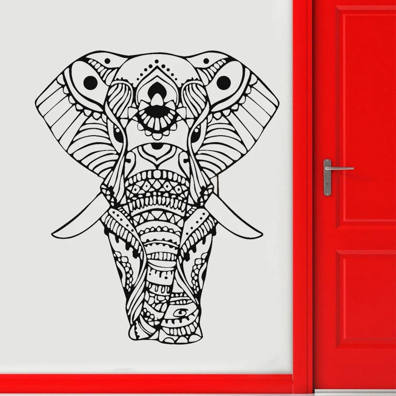 Mandala joga Ornament indyjski budda bóg słoń naklejki ścienne winylowa dekoracja do domu salon naklejki do sypialni zmywalny Mural M613 — zdjęcie 5