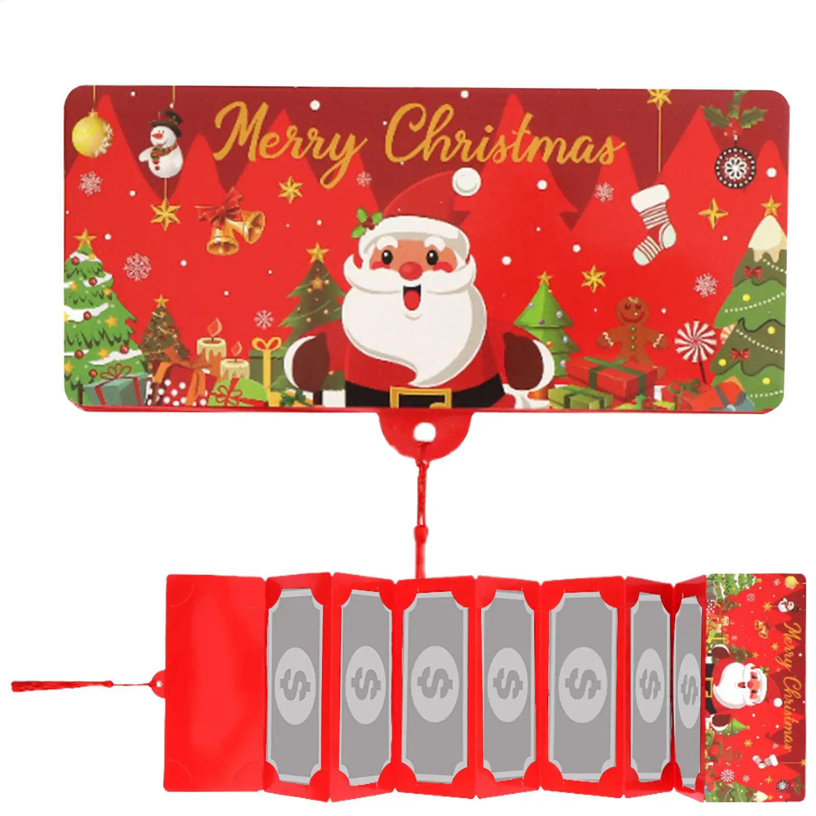 1 stück Weihnachten Roten Umschlag 10 Karte Position Bargeld Brieftasche Geschenk Karte Weihnachten Überraschung Party Grußkarte glück geld Box