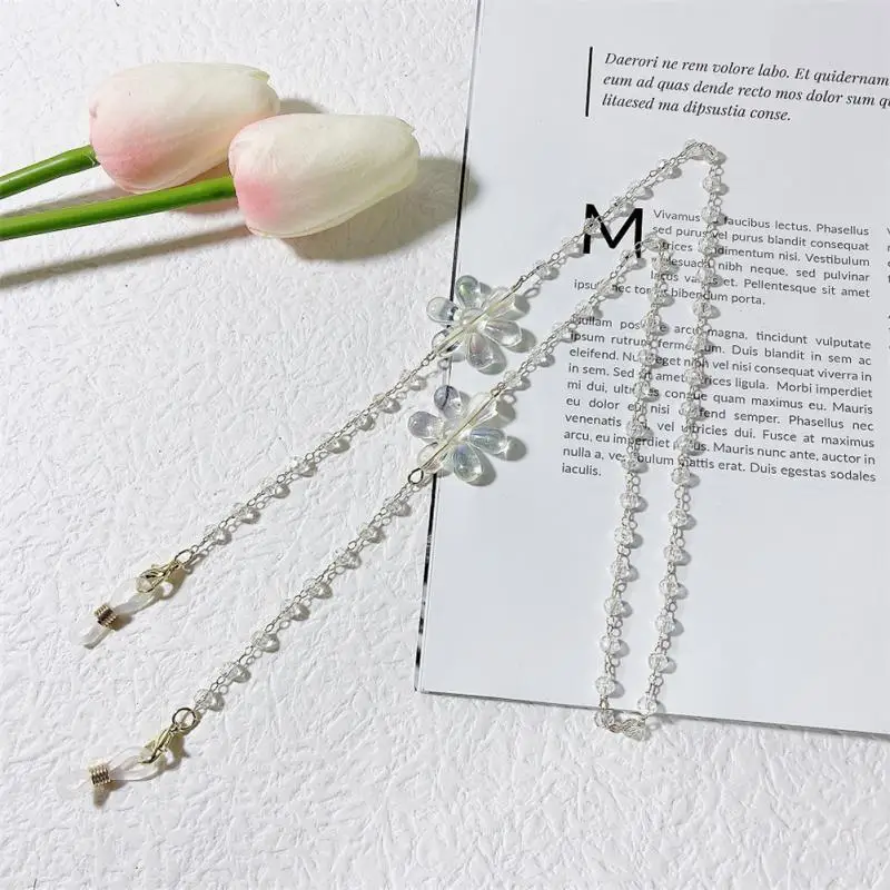 2/3PCS Face Mask Chain Beads Eyeglasses Mask Chains Anti-lost Metal Flower Butterfly Eyewear Cord Eyewear Cord Holder