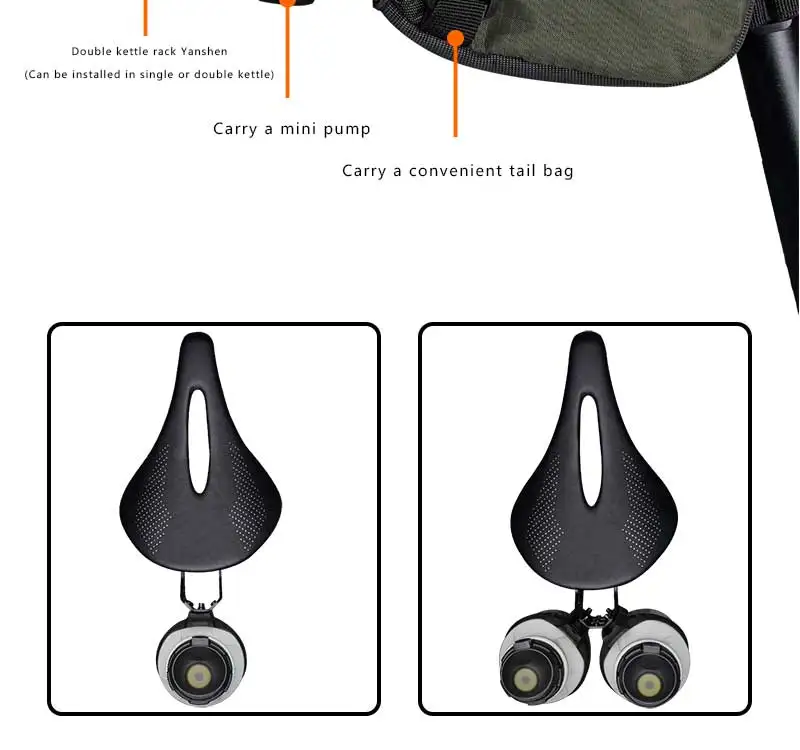 ENLEE Doppel Tasse Fahrrad Wasser Flasche Käfig Sattel Verlängerung Halter Radfahren Wasserkocher Klammern MTB Rennrad Zubehör Teile – Detail 12