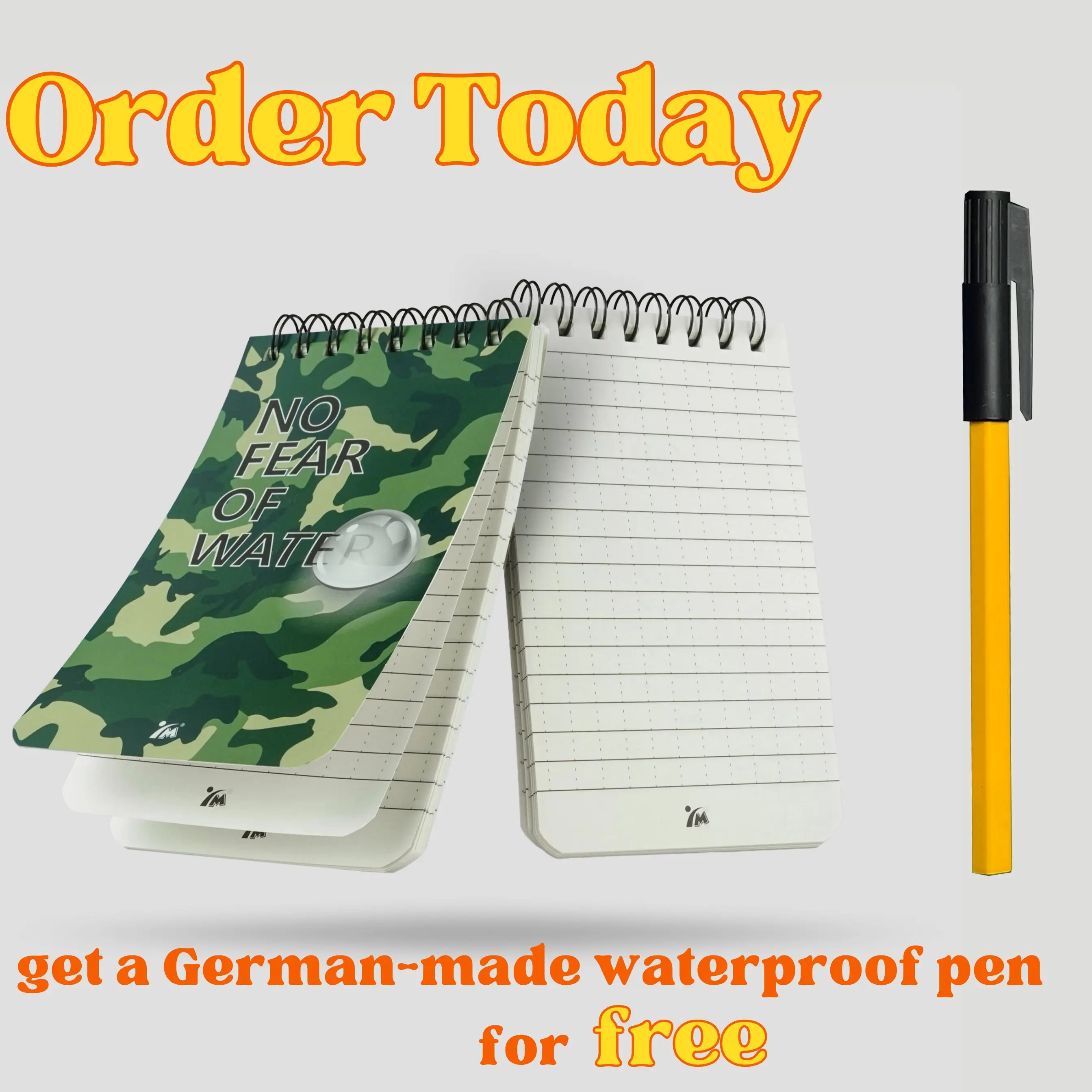 

YM. stonepaper 3“x5” All-weather Notepad Tactical Waterproof Notebook Durable Outdoor Adventure Camping Write in the rain