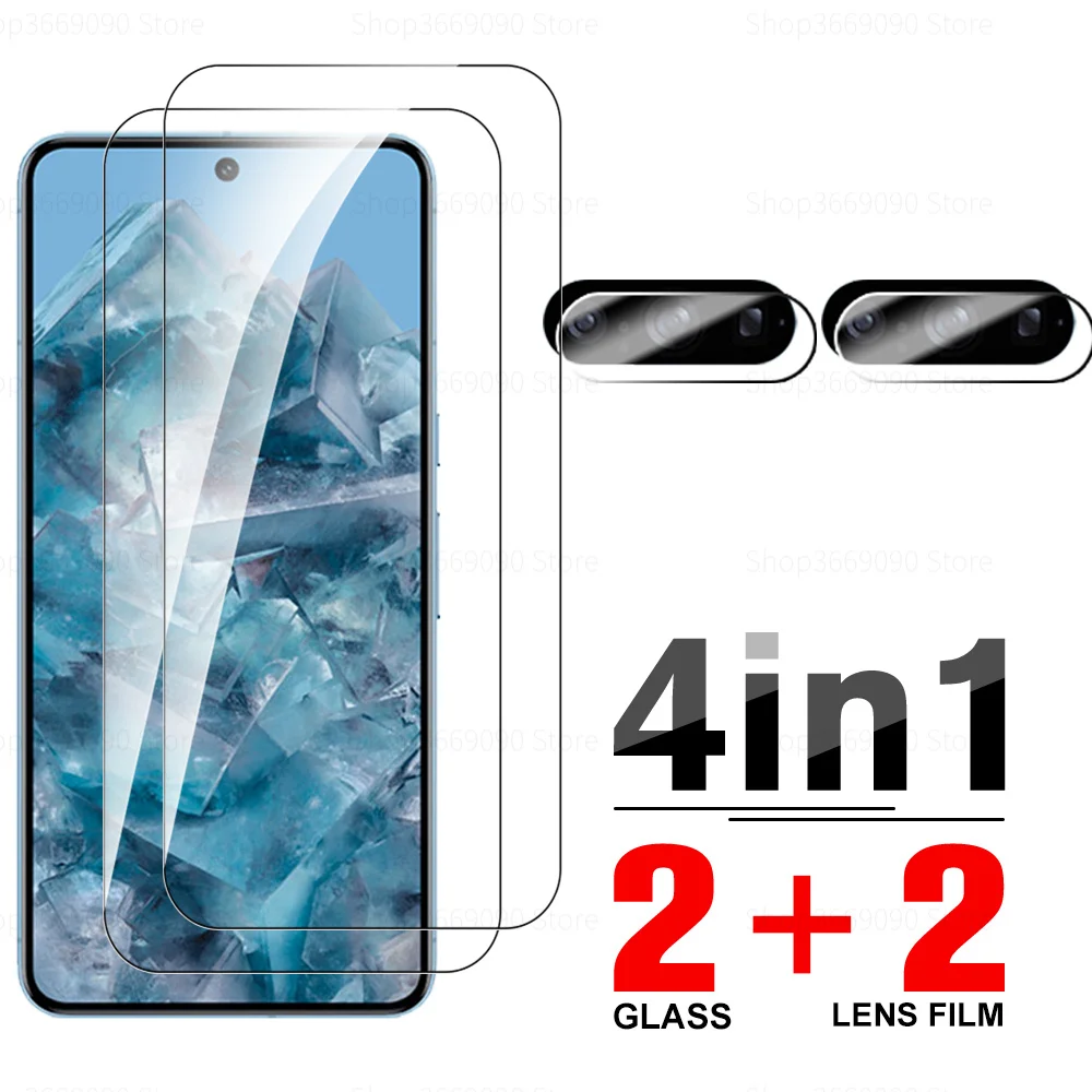 4in1 Tempered Glass Case For Google Pixel 8 Pro Screen Protector Pixel8 Googe Pixle 8 Pro Pixel8Pro Camera Lens Protective Film