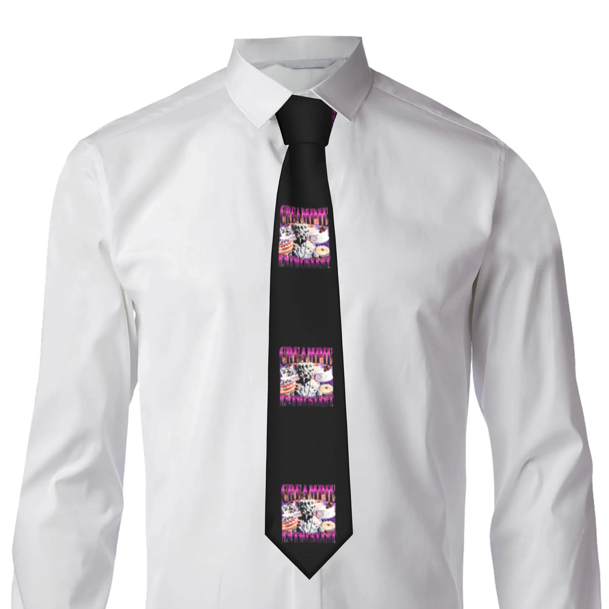 Formal Creampie Enthusiast  Funny Offensive  Necktie for Men Silk  Office Tie