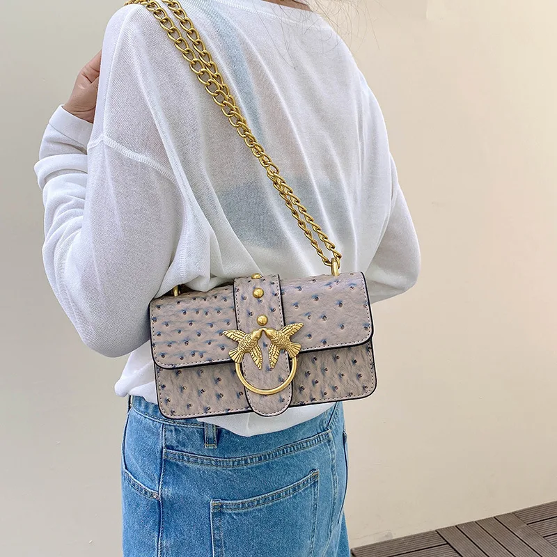 حقيبة صغيرة أنيقة جديدة للنساء | حقيبة مربعة منقوشة مطرزة فاخرة، سلسلة كروس عصرية غير رسمية #2