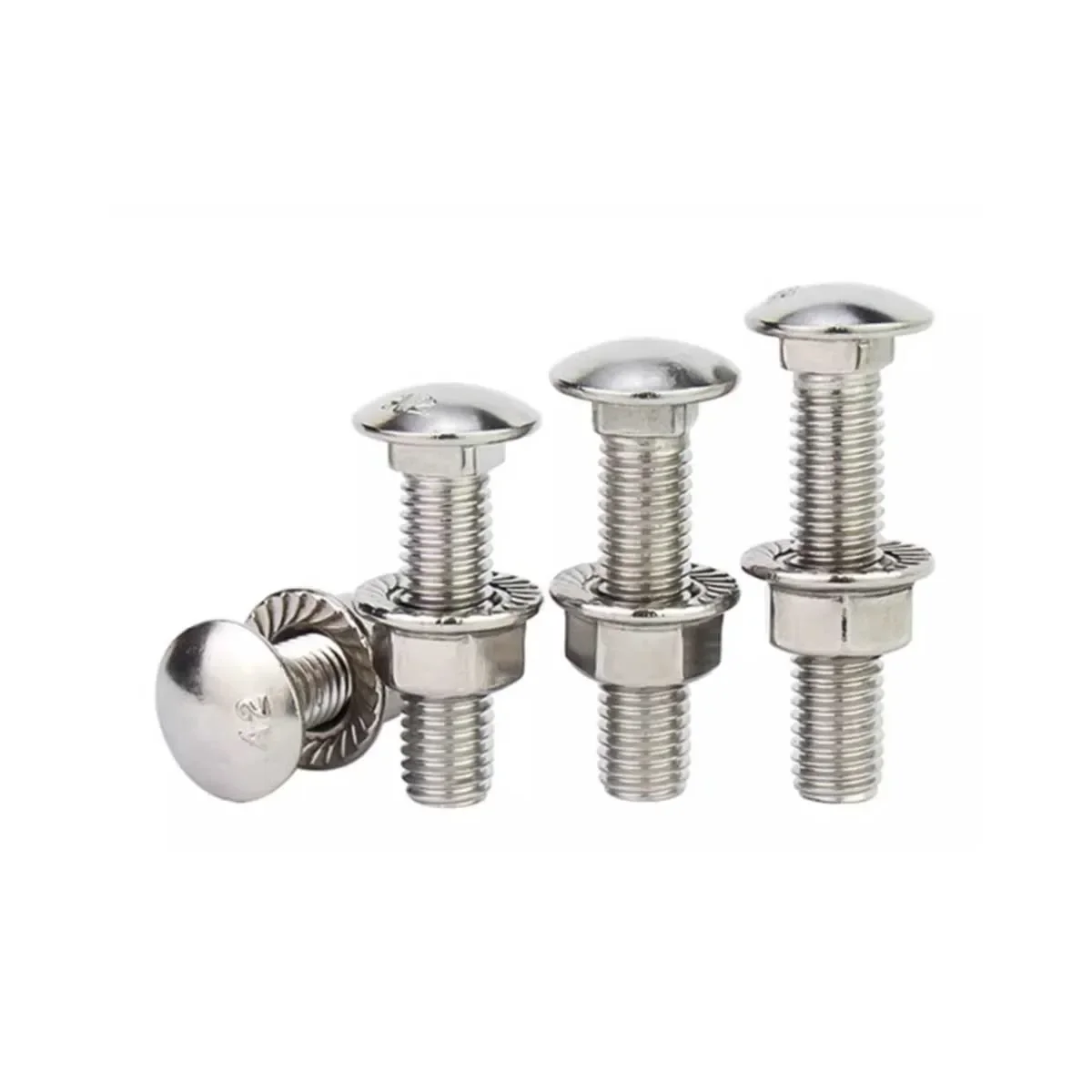 304 Stainless Steel GB12 Small Head Carriage Bolts M3-M12 Semi Circular Bridge Round Head Square Neck Screws Hardware