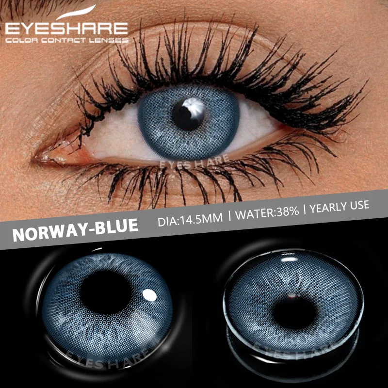 EYESHARE 1pair Colored Contact Lenses for Eyes Blue Eye Lenses Gray Eye Pupils Brown Eye Contacts Cosmetics Green Lenses Yearly