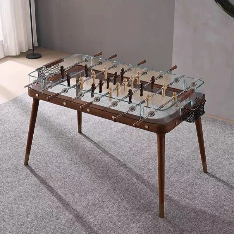 Double competitive tempered glass telescopic rod table football