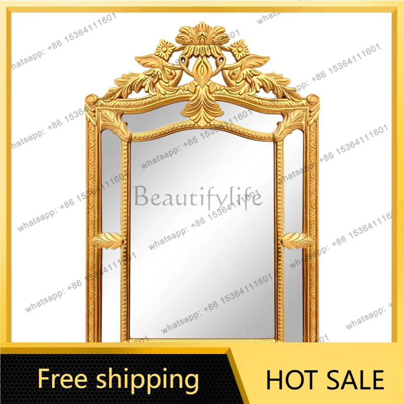 XX. American wall-mounted living room fireplace decorative mirror European wall-mounted bathroom mirror