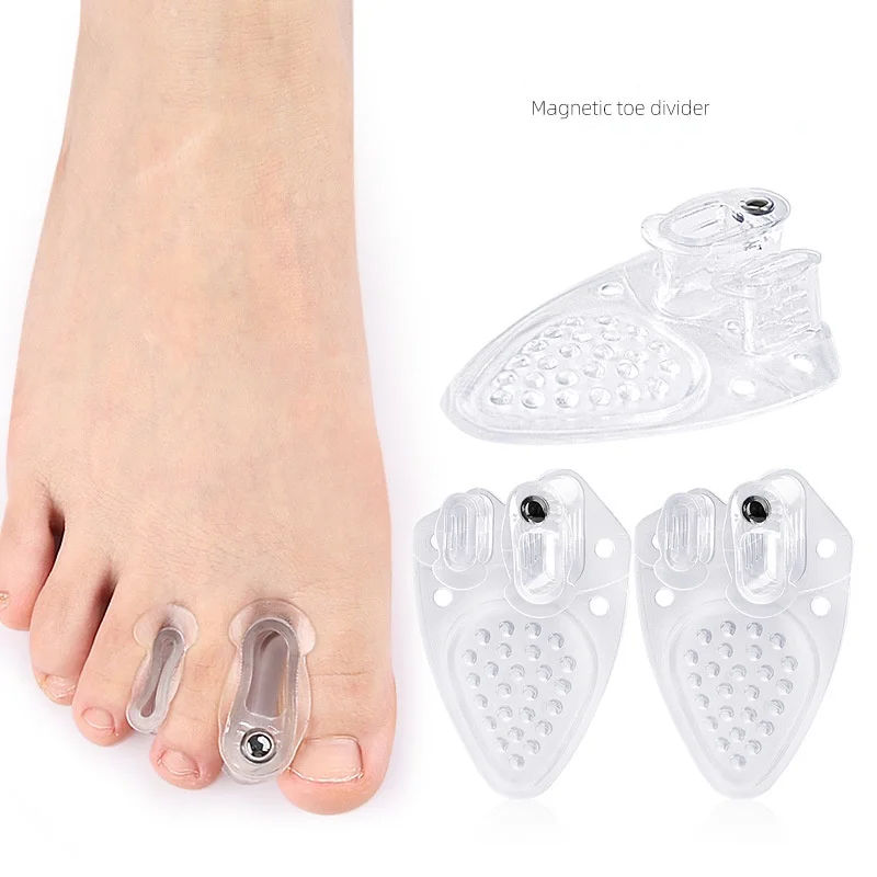 

1pair Forefoot Pad Hallux Valgus Toe Separator Magnetic shock-absorbing Massage clamp