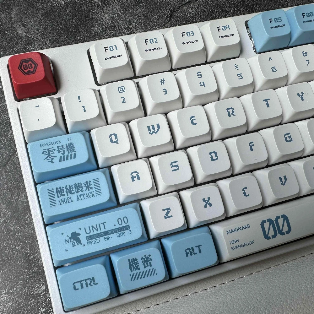 134 Keys EVA Zero Mecha Keycaps for MX Switch Gaming Mechanical Keyboards Japanese Anime BPT Key Caps XDA Profiled Keyboard Cap