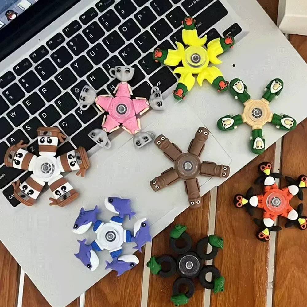 イタリアンブレインロット タン デフォームド フィジェットスピナー チェーントイ アンチストレス ハンドスピナー ベントトイ 大人用 ストレス解消 フィジェット センサリージャイロ