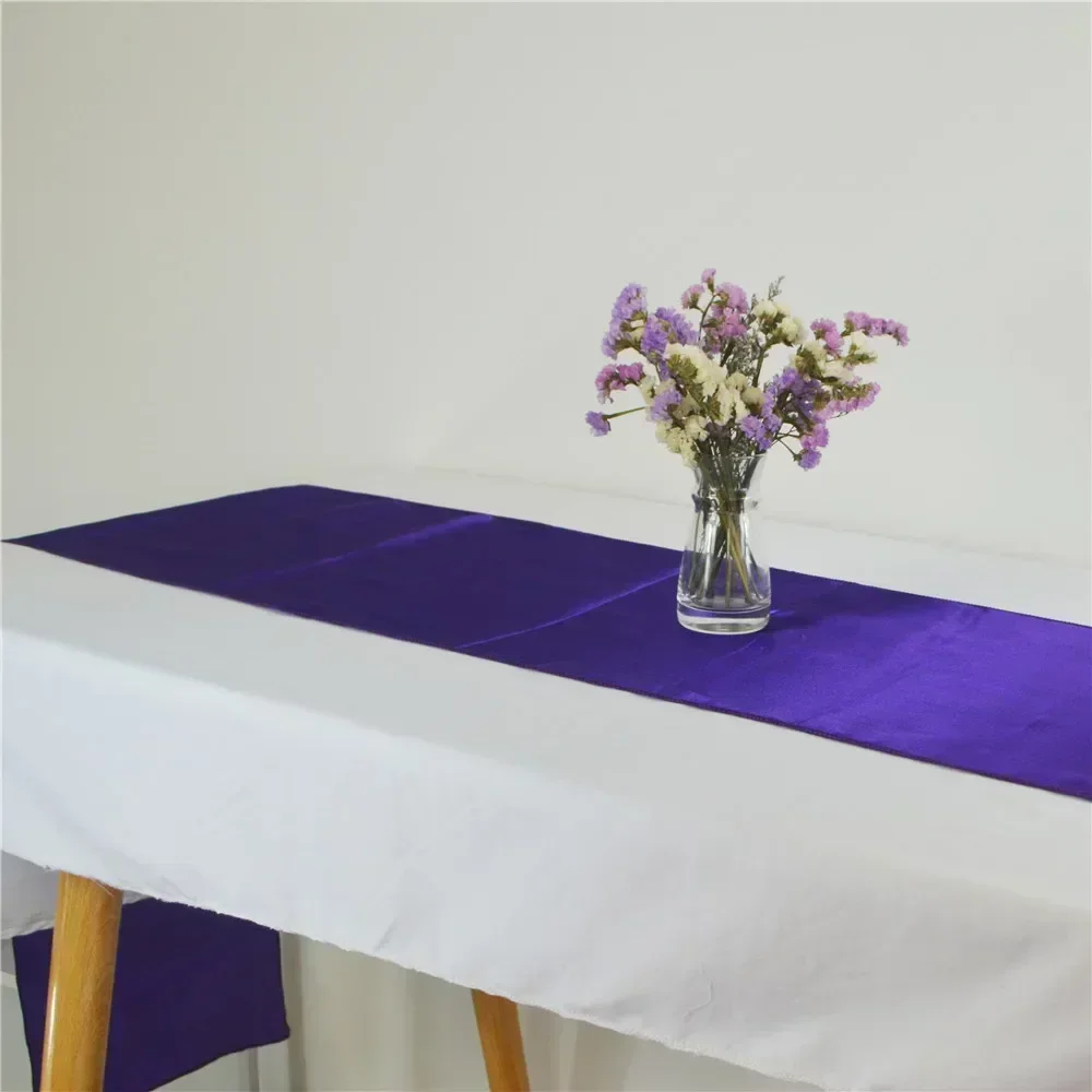 30x180cm Satin Table Runners Wedding  Decoration For Birthday Baby Shower Christmas Party Gold/Royal blue Table runner cloth